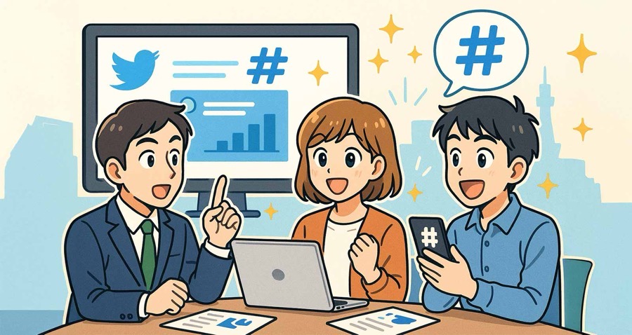北海道札幌・旭川市で各種DTPデザイン・ホームページ制作 株式会社ドリームクリエイト｜X（Twitter）：情報拡散力を活かしたハッシュタグ＆タイミング戦略のイメージ